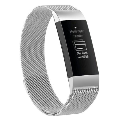 Bracelet de montre magnétique en acier inoxydable pour FITBIT Charge 3, taille: petit, 187x18 mm