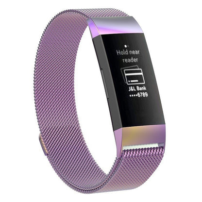 Bracelet de montre magnétique en acier inoxydable pour FITBIT Charge 3, taille: grand, 217x18 mm