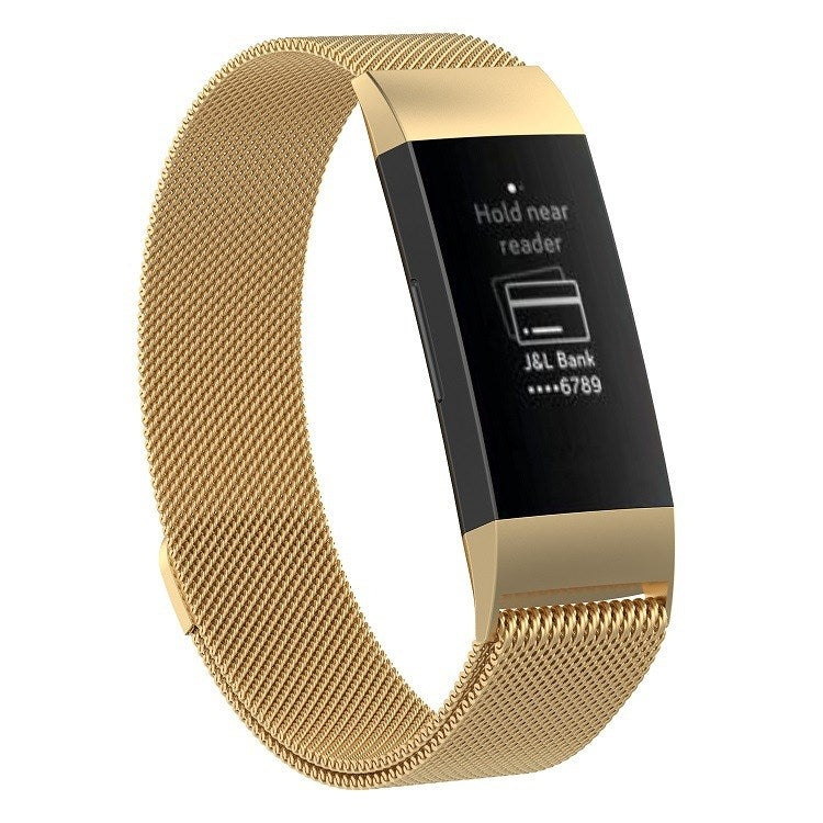 Bracelet de montre magnétique en acier inoxydable pour FITBIT Charge 3, taille: grand, 217x18 mm