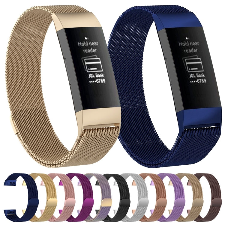 Bracelet de montre magnétique en acier inoxydable pour FITBIT Charge 3, taille: grand, 217x18 mm