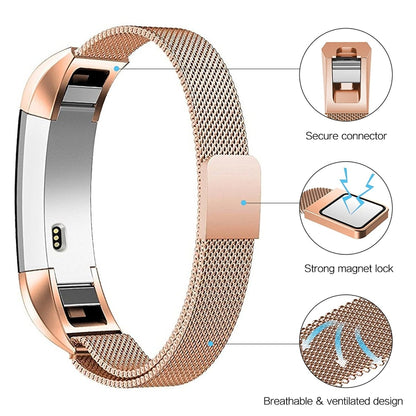Bracelet de montre magnétique en acier inoxydable pour FITBIT Alta, taille : petit, 130-170 mm