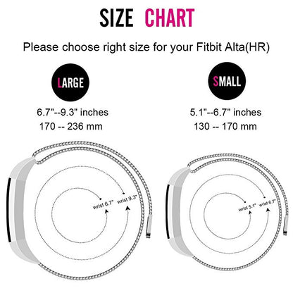 Bracelet de montre magnétique en acier inoxydable pour FITBIT Alta, taille : grand, 170-236 mm