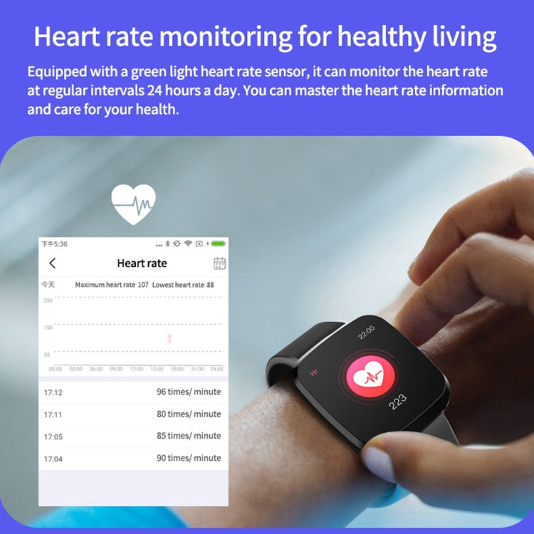 P3 1,3 pouces IPS couleur écran IP68 étanche bracelet de montre intelligente, rappel de message de soutien/moniteur de fréquence cardiaque/surveillance de l'oxygène dans le sang/surveillance de la pression artérielle/surveillance du sommeil