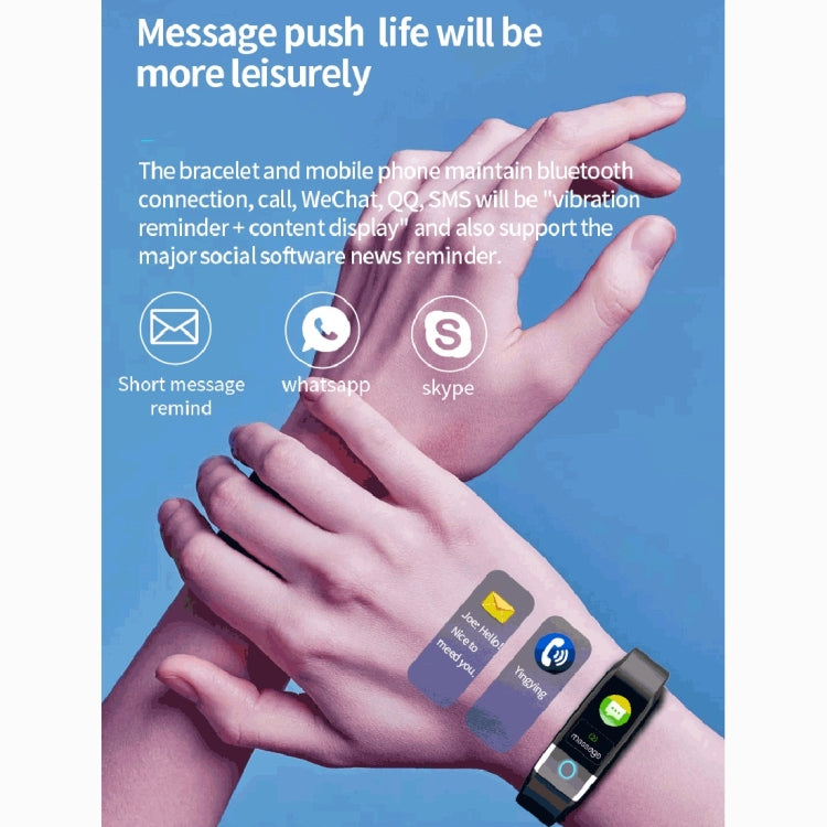 X1 1,08 pouces écran couleur IP67 bracelet de montre intelligente étanche, rappel de message de soutien/moniteur de fréquence cardiaque/surveillance de l'oxygène dans le sang/surveillance de la pression artérielle/surveillance du sommeil
