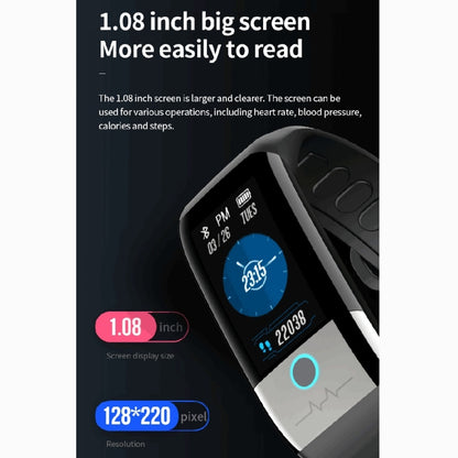 X1 1,08 pouces écran couleur IP67 bracelet de montre intelligente étanche, rappel de message de soutien/moniteur de fréquence cardiaque/surveillance de l'oxygène dans le sang/surveillance de la pression artérielle/surveillance du sommeil