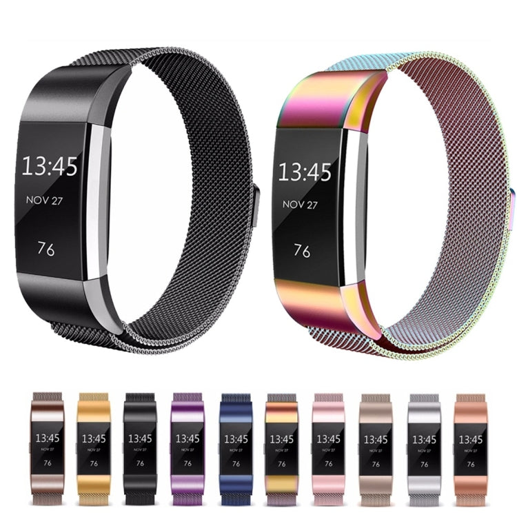 Bracelet de montre intelligent en acier inoxydable pour FITBIT Charge 2, taille : S, Size: S