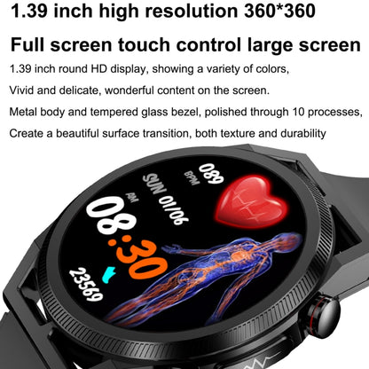 ET310 1,39 pouces IPS écran IP67 montre intelligente bande de silicone étanche, prise en charge de la surveillance de la température corporelle/ECG, ET310