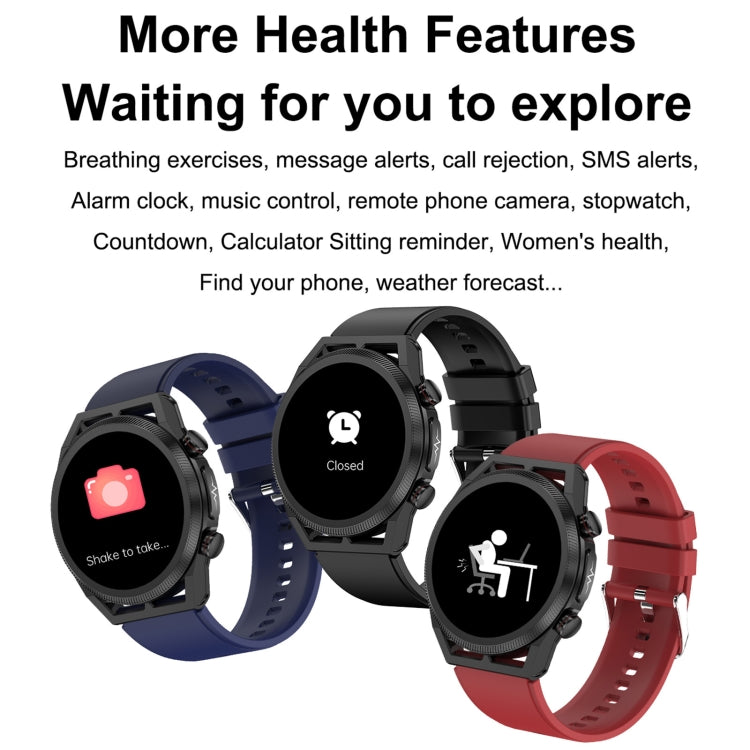ET310 1,39 pouces IPS écran IP67 montre intelligente bande de silicone étanche, prise en charge de la surveillance de la température corporelle/ECG, ET310