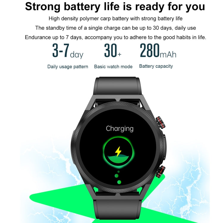 ET310 1,39 pouces IPS écran IP67 montre intelligente bande de silicone étanche, prise en charge de la surveillance de la température corporelle/ECG, ET310