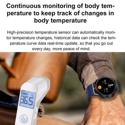 ET310 1,39 pouces IPS écran IP67 montre intelligente bande de silicone étanche, prise en charge de la surveillance de la température corporelle/ECG, ET310