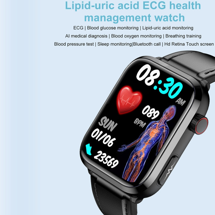 ET210 1,91 pouces IPS écran IP67 montre intelligente bande de silicone étanche, prise en charge de la surveillance de la température corporelle/ECG, ET210