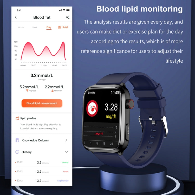 ET210 1,91 pouces IPS écran IP67 montre intelligente bande de silicone étanche, prise en charge de la surveillance de la température corporelle/ECG, ET210