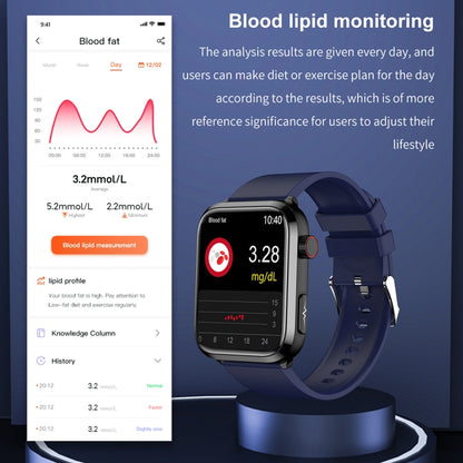 ET210 1,91 pouces IPS écran IP67 montre intelligente bande de silicone étanche, prise en charge de la surveillance de la température corporelle/ECG, ET210