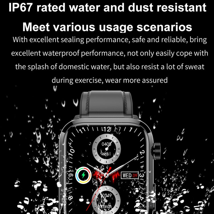 ET210 1,91 pouces IPS écran IP67 montre intelligente bande de silicone étanche, prise en charge de la surveillance de la température corporelle/ECG, ET210