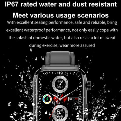 ET210 1,91 pouces IPS écran IP67 montre intelligente bande de silicone étanche, prise en charge de la surveillance de la température corporelle/ECG, ET210