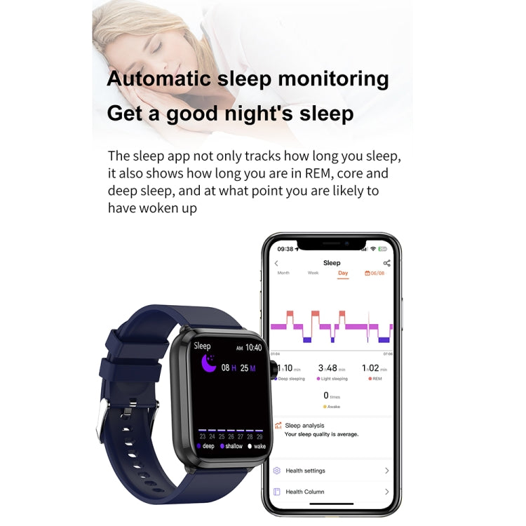 ET210 1,91 pouces IPS écran IP67 montre intelligente bande de silicone étanche, prise en charge de la surveillance de la température corporelle/ECG, ET210