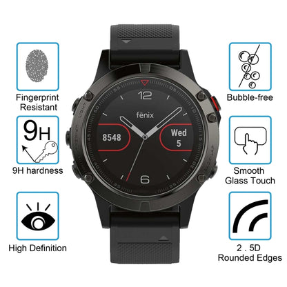 ENKAY Hat-Prince pour montre intelligente Garmin Fenix 5, 0.2mm, dureté de Surface 9H, Film d'écran en verre trempé antidéflagrant 2.15D, 2 pièces