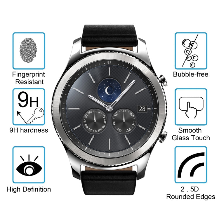 ENKAY Hat-Prince pour montre intelligente Samsung Gear S3 0.2mm 9H dureté de Surface 2.15D Film d'écran en verre trempé antidéflagrant 2 pièces