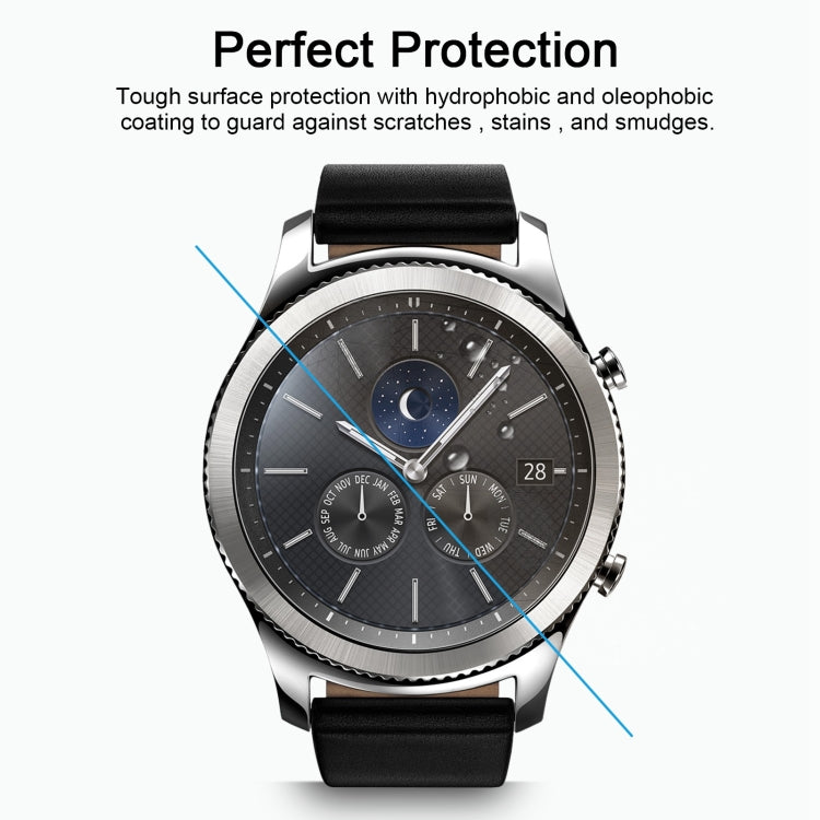 ENKAY Hat-Prince pour montre intelligente Samsung Gear S3 0.2mm 9H dureté de Surface 2.15D Film d'écran en verre trempé antidéflagrant 2 pièces