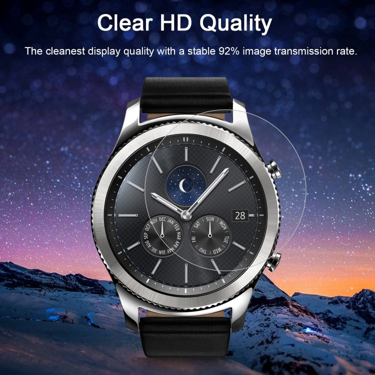 ENKAY Hat-Prince pour montre intelligente Samsung Gear S3 0.2mm 9H dureté de Surface 2.15D Film d'écran en verre trempé antidéflagrant 2 pièces