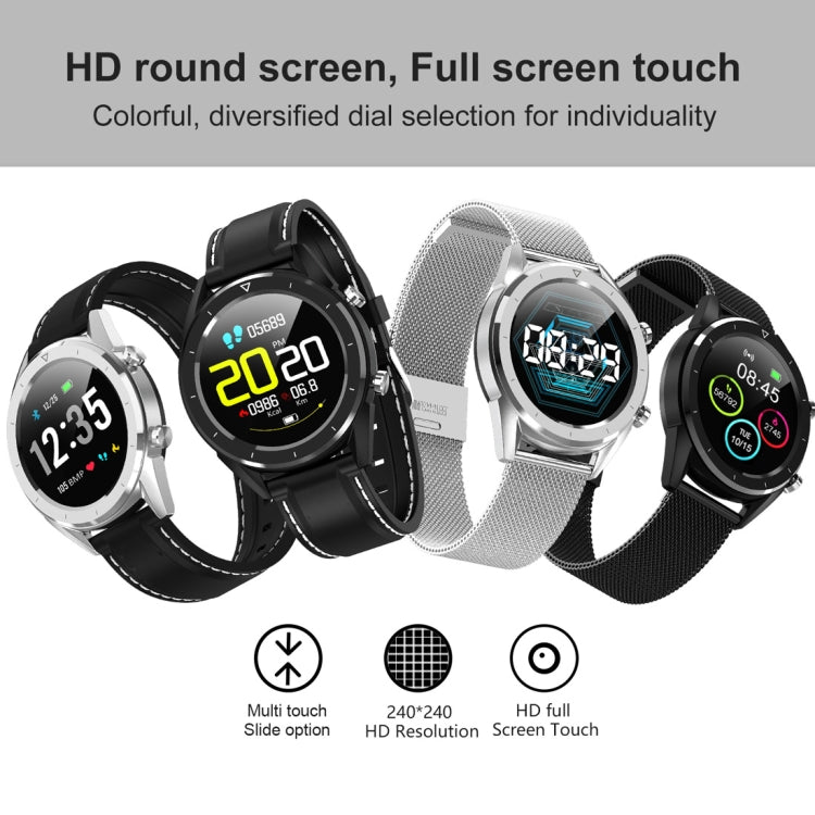 DT28 1,54 pouces IP68 bracelet en silicone étanche Smartwatch Bluetooth 4.2, prise en charge du rappel d'appel entrant/surveillance de la pression artérielle/paiement de la montre