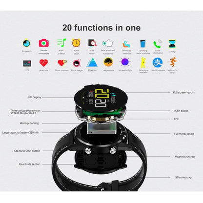 DT28 1,54 pouces IP68 bracelet en silicone étanche Smartwatch Bluetooth 4.2, prise en charge du rappel d'appel entrant/surveillance de la pression artérielle/paiement de la montre