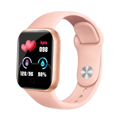 Montre intelligente Y68 1,44 pouces, prend en charge la surveillance de l'oxygène dans le sang de la fréquence cardiaque et de la pression artérielle, Y68 Black, Y68 Pink, Y68 White