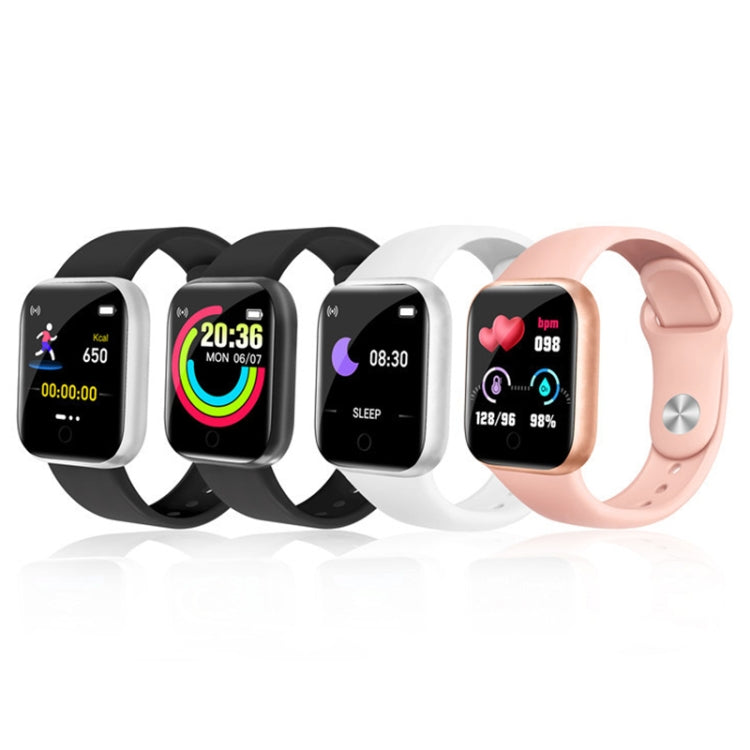 Montre intelligente Y68 1,44 pouces, prend en charge la surveillance de l'oxygène dans le sang de la fréquence cardiaque et de la pression artérielle, Y68 Black, Y68 Pink, Y68 White