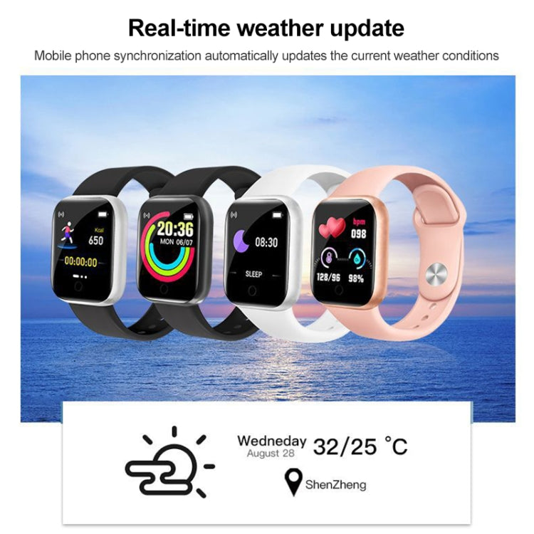Montre intelligente Y68 1,44 pouces, prend en charge la surveillance de l'oxygène dans le sang de la fréquence cardiaque et de la pression artérielle, Y68 Black, Y68 Pink, Y68 White
