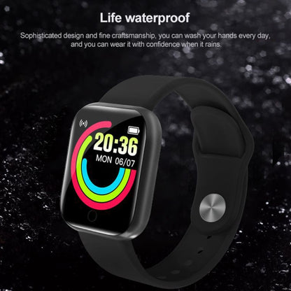 Montre intelligente Y68 1,44 pouces, prend en charge la surveillance de l'oxygène dans le sang de la fréquence cardiaque et de la pression artérielle, Y68 Black, Y68 Pink, Y68 White