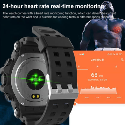 Montre intelligente de sport de plein air avec écran TFT de 1,28 pouces LC11, prise en charge étanche IP68 de la fréquence cardiaque et de la surveillance de la pression artérielle