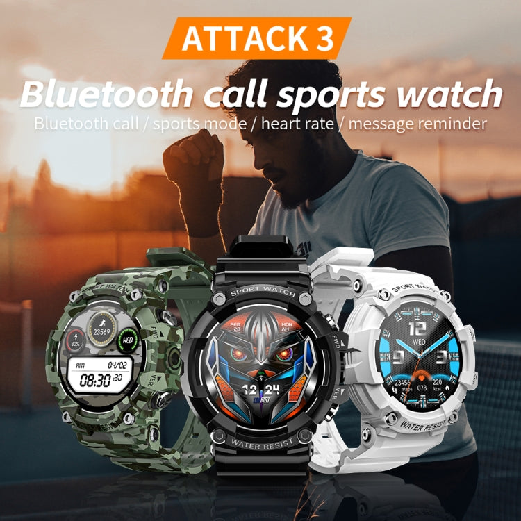 LOKMAT ATTACK 3 Montre intelligente de sport avec écran TFT de 1,28 pouces, prise en charge des appels Bluetooth, ATTACK 3