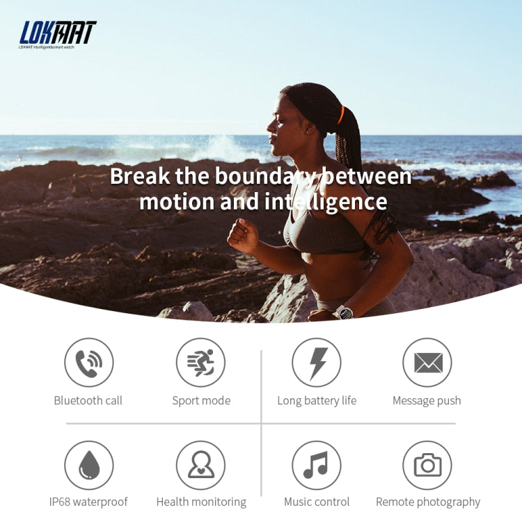 LOKMAT ATTACK 3 Montre intelligente de sport avec écran TFT de 1,28 pouces, prise en charge des appels Bluetooth, ATTACK 3