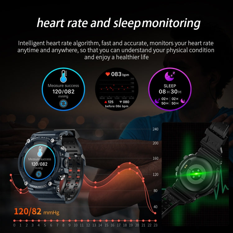 LOKMAT ATTACK 3 Montre intelligente de sport avec écran TFT de 1,28 pouces, prise en charge des appels Bluetooth, ATTACK 3