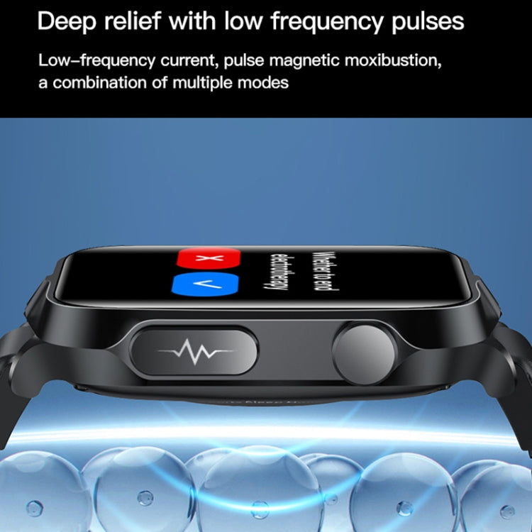 TK11P 1,83 pouces IPS Écran IP68 Montre Intelligente à Bande d'Acier Imperméable, Prise en Charge de la Surveillance du Stress / ECG, Steel Band (Black)