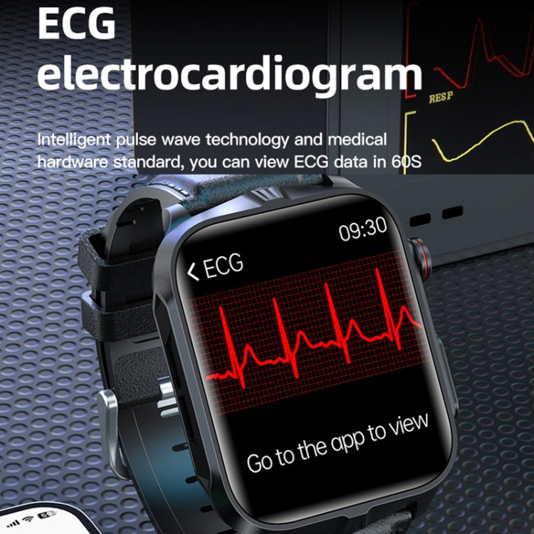 TK11P 1,83 pouces IPS Écran IP68 Montre Intelligente à Bande d'Acier Imperméable, Prise en Charge de la Surveillance du Stress / ECG, Steel Band (Black)