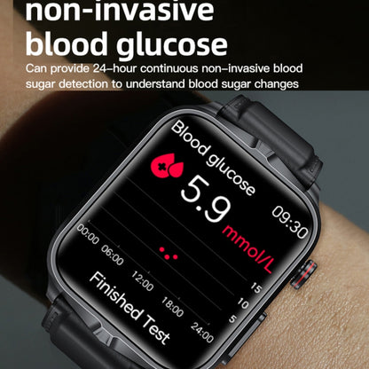 TK11P 1,83 pouces IPS Écran IP68 Montre Intelligente à Bande d'Acier Imperméable, Prise en Charge de la Surveillance du Stress / ECG, Steel Band (Black)