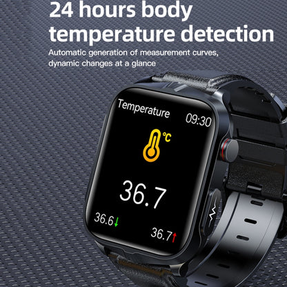 TK11P 1,83 pouces IPS Écran IP68 Montre Intelligente à Bande d'Acier Imperméable, Prise en Charge de la Surveillance du Stress / ECG, Steel Band (Black)