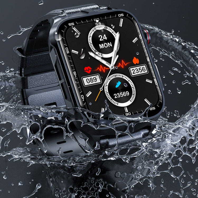 TK11P 1,83 pouces IPS Écran IP68 Montre Intelligente à Bande d'Acier Imperméable, Prise en Charge de la Surveillance du Stress / ECG, Steel Band (Black)