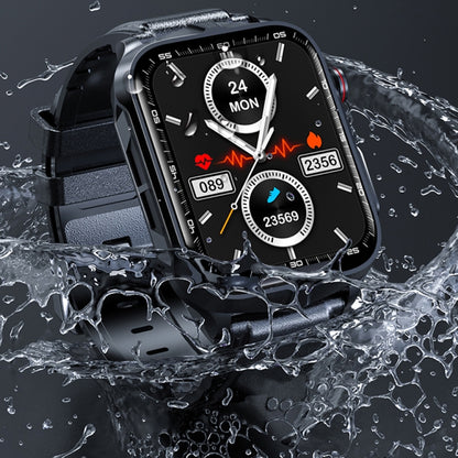 TK11P 1,83 pouces IPS Écran IP68 Montre Intelligente à Bande d'Acier Imperméable, Prise en Charge de la Surveillance du Stress / ECG, Steel Band (Black)