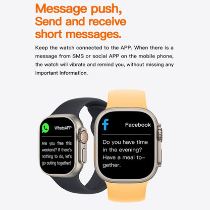 T800 Ultra 1,99 pouces Ocean Silicone Band Smart Watch Support Fréquence cardiaque / ECG, Ocean Silicone Band (Black), Ocean Silicone Band (White), Ocean Silicone Band (Yellow)