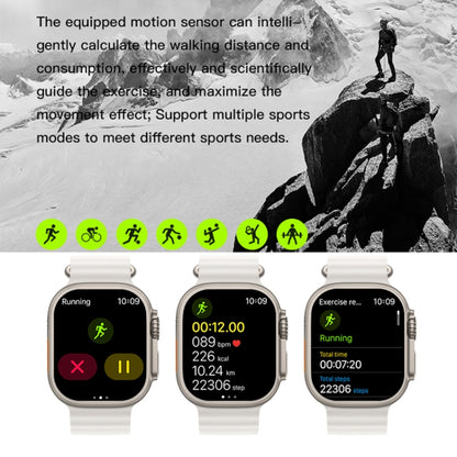 T800 Ultra 1,99 pouces Ocean Silicone Band Smart Watch Support Fréquence cardiaque / ECG, Ocean Silicone Band (Black), Ocean Silicone Band (White), Ocean Silicone Band (Yellow)