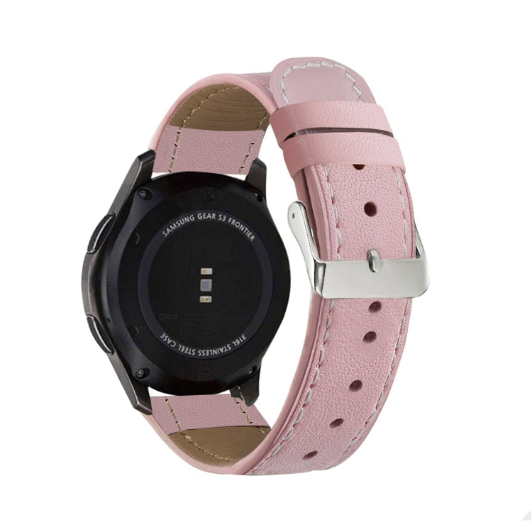 Bracelet de montre de remplacement en cuir véritable à queue ronde, For Samsung Galaxy Watch 3 41mm, For Samsung Galaxy Watch 3 45mm, For Samsung Galaxy Watch 42mm, For Samsung Galaxy Watch 46mm