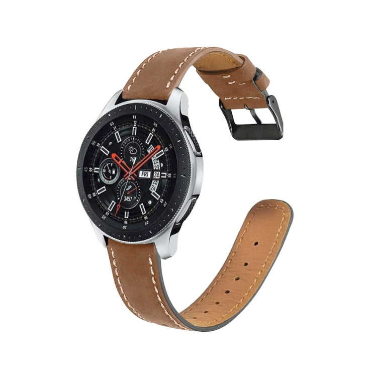 Bracelet de montre de remplacement en cuir véritable à queue ronde, For Samsung Galaxy Watch 3 41mm, For Samsung Galaxy Watch 3 45mm, For Samsung Galaxy Watch 42mm, For Samsung Galaxy Watch 46mm