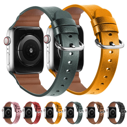 Bracelets de montre en cuir véritable de remplacement, For Apple Watch Series 7 45mm / 6 & SE & 5 & 4 44mm / 3 & 2 & 1 42mm, For Apple Watch Series 7 41mm / 6 & SE & 5 & 4 40mm / 3 & 2 & 1 38mm