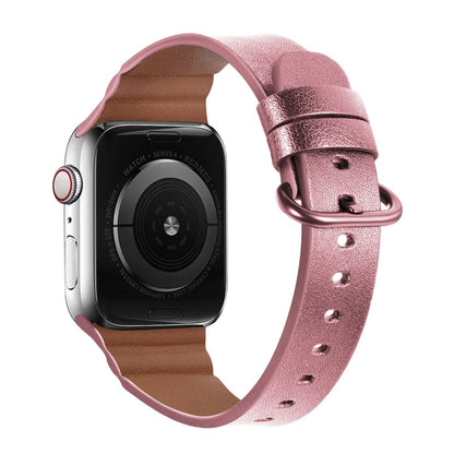 Bracelets de montre en cuir véritable de remplacement, For Apple Watch Series 7 45mm / 6 & SE & 5 & 4 44mm / 3 & 2 & 1 42mm, For Apple Watch Series 7 41mm / 6 & SE & 5 & 4 40mm / 3 & 2 & 1 38mm