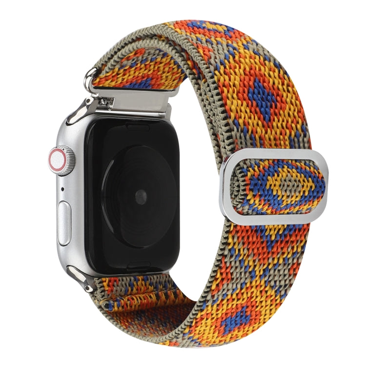 Bracelets de rechange en nylon élastique à boucle japonaise en métal, For Apple Watch Series 7 45mm / 6 & SE & 5 & 4 44mm / 3 & 2 & 1 42mm, For Apple Watch Series 8&7 41mm / SE 2&6&SE&5&4 40mm / 3&2&1 38mm                                               ...