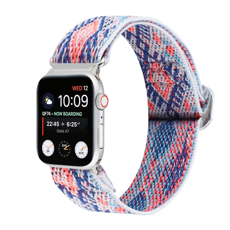 Bracelets de rechange en nylon élastique à boucle japonaise en métal, For Apple Watch Series 7 45mm / 6 & SE & 5 & 4 44mm / 3 & 2 & 1 42mm, For Apple Watch Series 8&7 41mm / SE 2&6&SE&5&4 40mm / 3&2&1 38mm                                               ...
