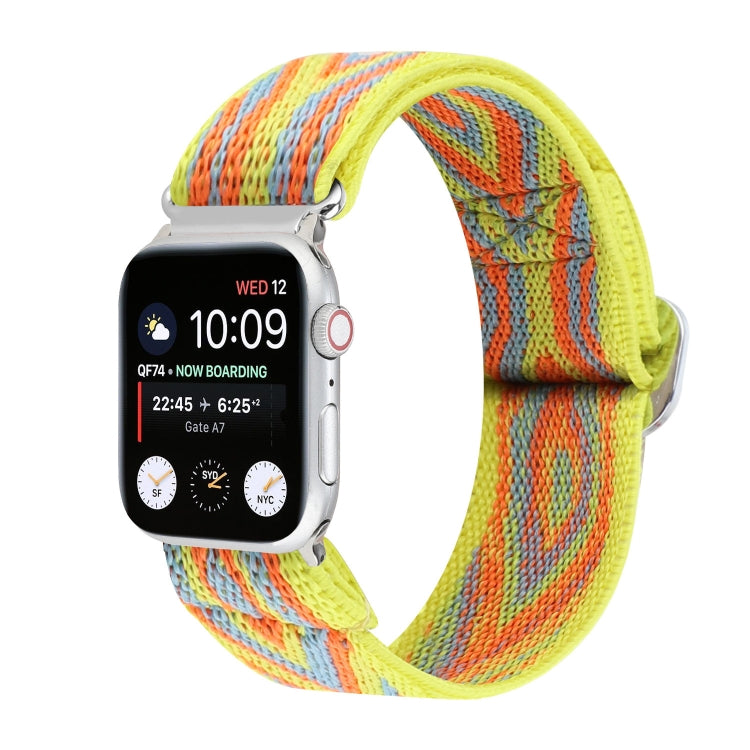 Bracelets de rechange en nylon élastique à boucle japonaise en métal, For Apple Watch Series 7 45mm / 6 & SE & 5 & 4 44mm / 3 & 2 & 1 42mm, For Apple Watch Series 8&7 41mm / SE 2&6&SE&5&4 40mm / 3&2&1 38mm                                               ...