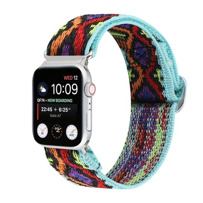 Bracelets de rechange en nylon élastique à boucle japonaise en métal, For Apple Watch Series 7 45mm / 6 & SE & 5 & 4 44mm / 3 & 2 & 1 42mm, For Apple Watch Series 8&7 41mm / SE 2&6&SE&5&4 40mm / 3&2&1 38mm                                               ...